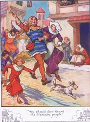 "Avreste dovuto sentire gli abitanti di Hamelin" (litografia a colori)