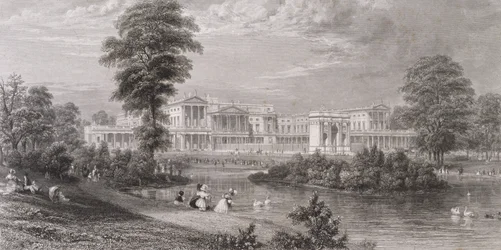 Veduta di Buckingham Palace e Marble Arch, da St. James