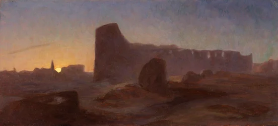 Veduta del Colosseo Romano al Tramonto, Italia