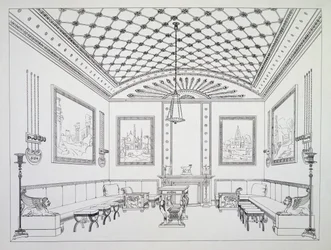 Salotto, illustrazione da Household Furniture and Interior Decoration