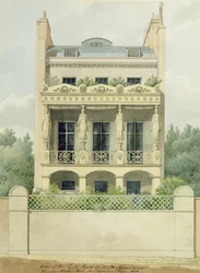 Vista del retro della casa di Henry Phillip Hope verso Hyde Park in Seymour Place, 1818