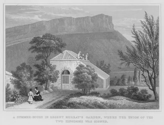 Una casa estiva nel giardino di Regent Murray, dove fu firmata l