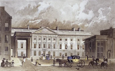 Incisione contemporanea della nuova Zecca Reale, c.1830