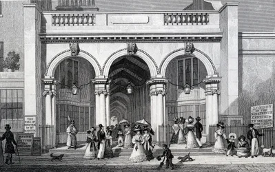 Burlington Arcade, Piccadilly, inciso da William Tombleson, 1828