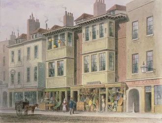 Vecchie case sul lato est di Grays Inn Lane, guardando a nord da Holborn