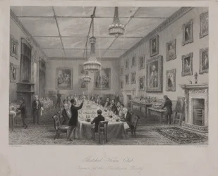 Cena del Dilettanti Society, taverna Thatched House in St Jamess Street, c.1840