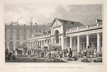 La facciata nord-ovest del nuovo mercato di Covent Garden, da 