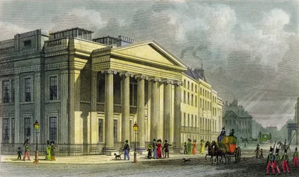Il nuovo Collegio dei Medici, Pall Mall, East, inciso da Thomas Barber
