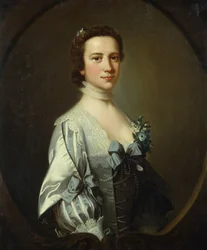 Ritratto di signora in abito Van Dyck (olio su tela)