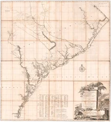 Mappa della Carolina del Sud e di una parte della Georgia di De Brahm