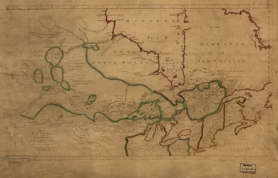 Mappa del Canada e della parte settentrionale della Louisiana con i paesi adiacenti. LOC 73695757