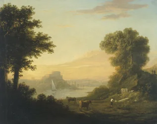 Paesaggio classico con un fiume