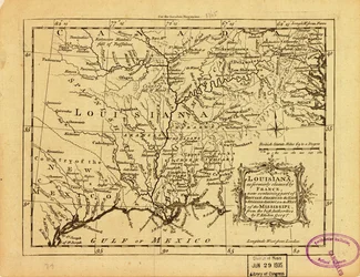 La Louisiana, come un tempo rivendicata dalla Francia, ora contenente parte dell