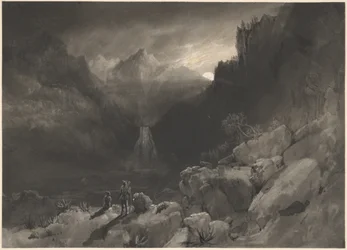 Scena americana, 1832-1835 circa (lavaggio grigio)