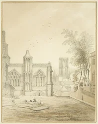 Estremità orientale di St Mary Redcliffe, con la Chiesa del Tempio