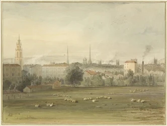 Vicino a Stokes Croft con vista sullo skyline di Bristol (luogo dell