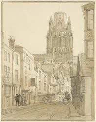 Vista nord della Chiesa di St Mary Redcliffe vista da Redcliffe Street