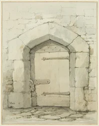 Vecchio Arco e Portale in Tower Lane di fronte alla Sagrestia della Chiesa di San Giovanni