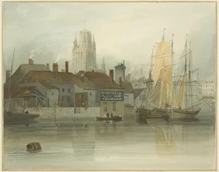 Torre di Redcliffe e Back dal molo del traghetto, Queen Square, 1826