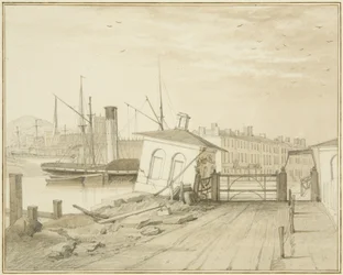 Cedimento della casa del pedaggio, sul ponte di Prince Street, 1828