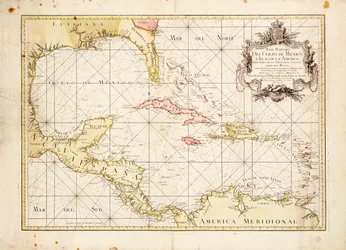 Carta del Golfo del Messico di de la Cruz