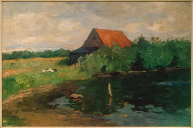 Casa con tetto rosso