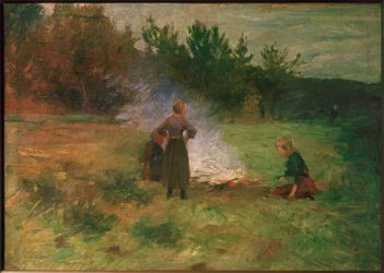 Ragazza al falò