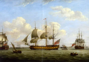 HMS Maria Anna-Earl of Chatham- Achille-Thomas Luny