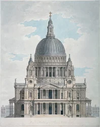 Facciata ovest della Cattedrale di St Paul, Città di Londra, 1780