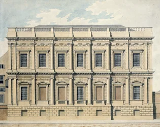 Vista della Sala dei Banchetti a Whitehall, Westminster, c.1790