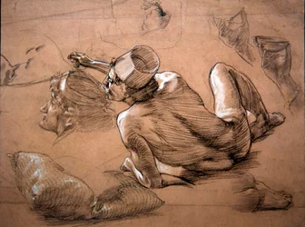 Nudo maschile reclinato, c.1880