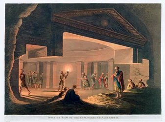 Vista Interna delle Catacombe di Alessandria, Egitto, 1802