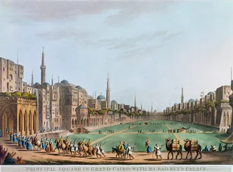Piazza Principale nel Grande Cairo, con il Palazzo di Murad Bey, Egitto