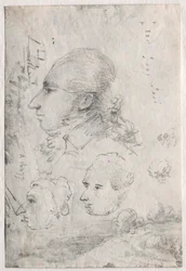 Studi di teste (verso)