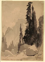 Disegno, Half Dome, Yosemite, 1872