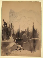 Disegno, Lago Specchio, Yosemite, 1872