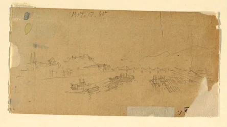Disegno, I Tetons, visti dalla pianura, 28 agosto 1879