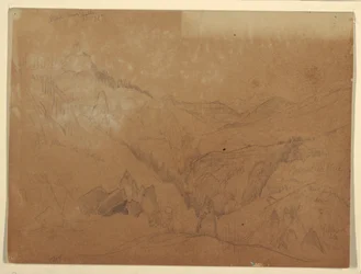 Disegno, Yellowstone, sopra le cascate Tower, 1871