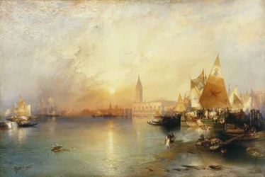 Tramonto, Venezia; Santa Maria e il Palazzo Ducale, 1902
