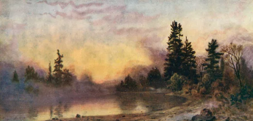 Nebbie della sera, Muskoka (litografia a colori)