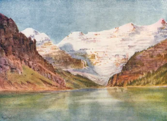 Lago Louise, Laggan (litografia a colori)