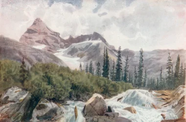Monte Sir Donald, nelle Selkirk (litografia a colori)
