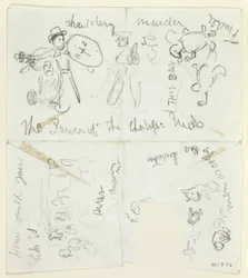 Foglio di schizzi: Il potere dei sacerdoti cattolici (recto); Foglio di schizzi (verso)