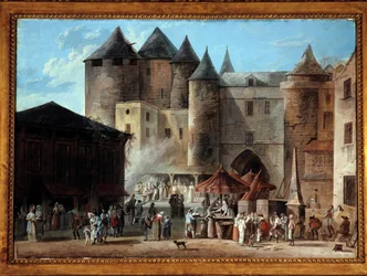 Place du Grand Chatelet a Parigi Scena di strada al tempo della Rivoluzione Francese