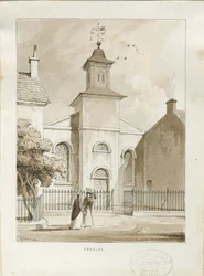 Cappella di Fazeley: disegno a penna e acquerello