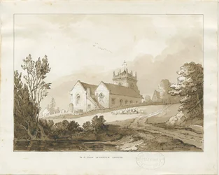 Chiesa di Forton: disegno a lavaggio