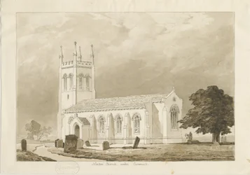 Chiesa di Norton Canes: disegno a lavaggio di seppia