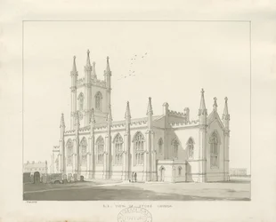 Chiesa di Stoke-upon-Trent [Nuova]: disegno a seppia