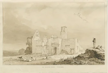 Tittensor - Vecchia Casa Padronale: disegno a lavaggio seppia, 1837