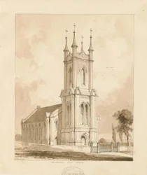 Chiesa di West Bromwich [Nuova]: disegno a lavaggio di seppia